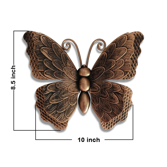 Divine Butterfly Decorative Plaque Wall Décor, Wall Hanging Carved Decal for Home Décor, Living Room & Bedroom (Set of 4, 8.5 x 10 Inches)