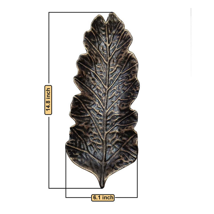 Carved Feather Shaped Wall Decorative Plaque MDF Tray, Wall Hanging Carved Decal for Home Décor, Living Room & Bedroom Set of 2, 14.8 x 6.2 Inches)