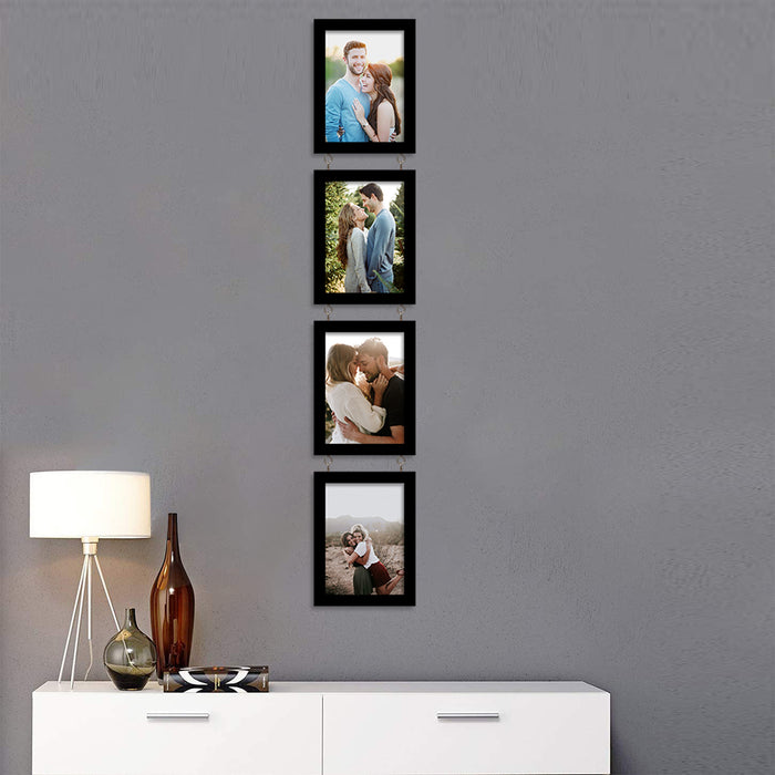 Simple Streak Drop Chain Photo Frame For Home Decor Set Of 4
