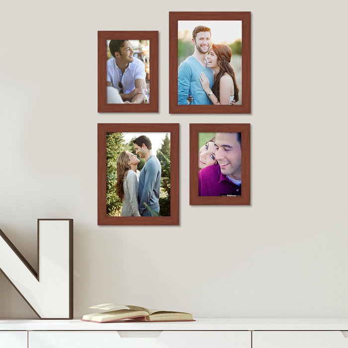 Friends And Love Timeline Wood Wall Photo Frame Set of 4 ( Size 4x6, 6x8 inches )