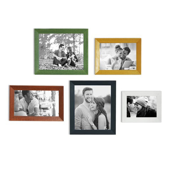 Joyfull Set of 5 Colorfull Individual Wooden Picture Frames ( Size 5x7, 6x8, 6x10, 8x10 inches)