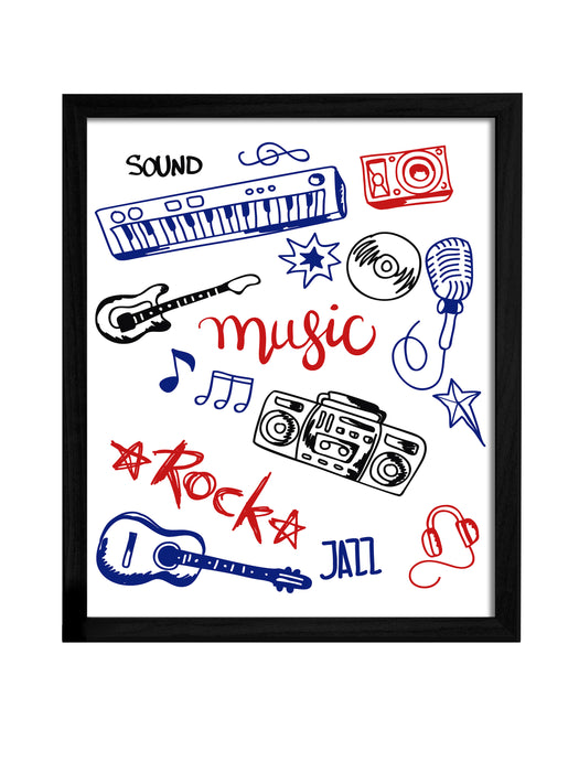 Music Theme Framed Art Print, For Wall Decor Size - 13.5 x 17.5 Inch