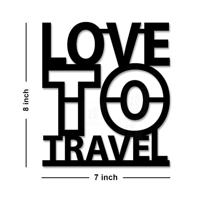 Art Street Love to Travel MDF Plaque Painted Cutout Ready to Hang Home Décor, Wall Décor, Wall Art