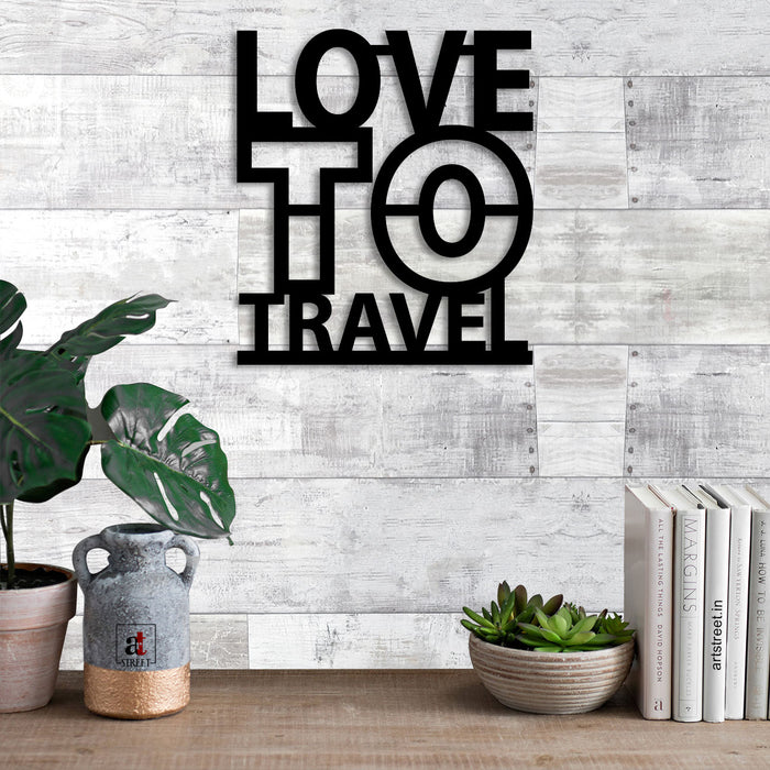 Art Street Love to Travel MDF Plaque Painted Cutout Ready to Hang Home Décor, Wall Décor, Wall Art