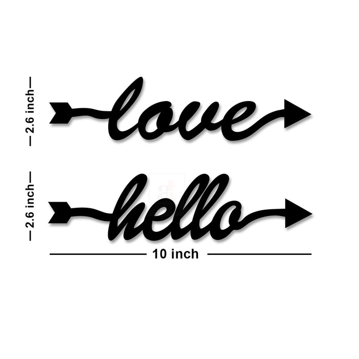 Art Street Love Hello MDF Plaque Painted Cutout Ready to Hang Home Décor, Wall Décor, Wall Art
