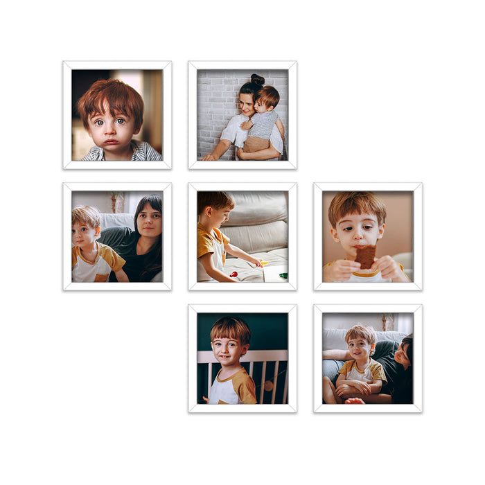 Art Street Set of 7 As seen on that yellow trunk White Wall Photo Frames for Home Décor (Image Size 10x10 Inch)